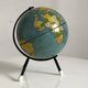 Globe terrestre métal tripode années 50