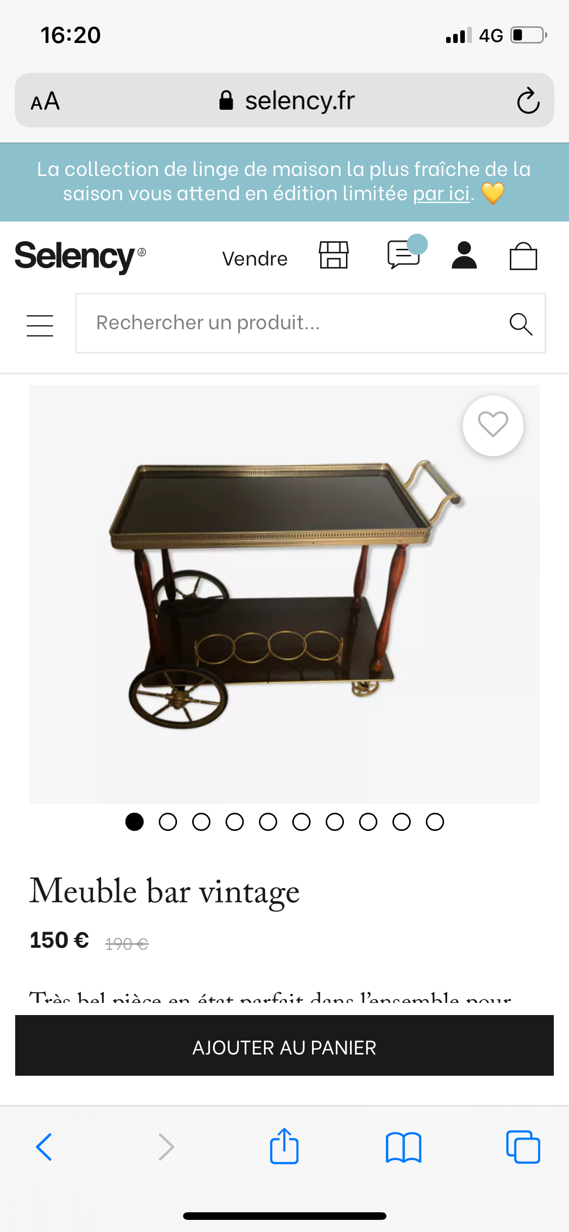 Desserte bar vintage