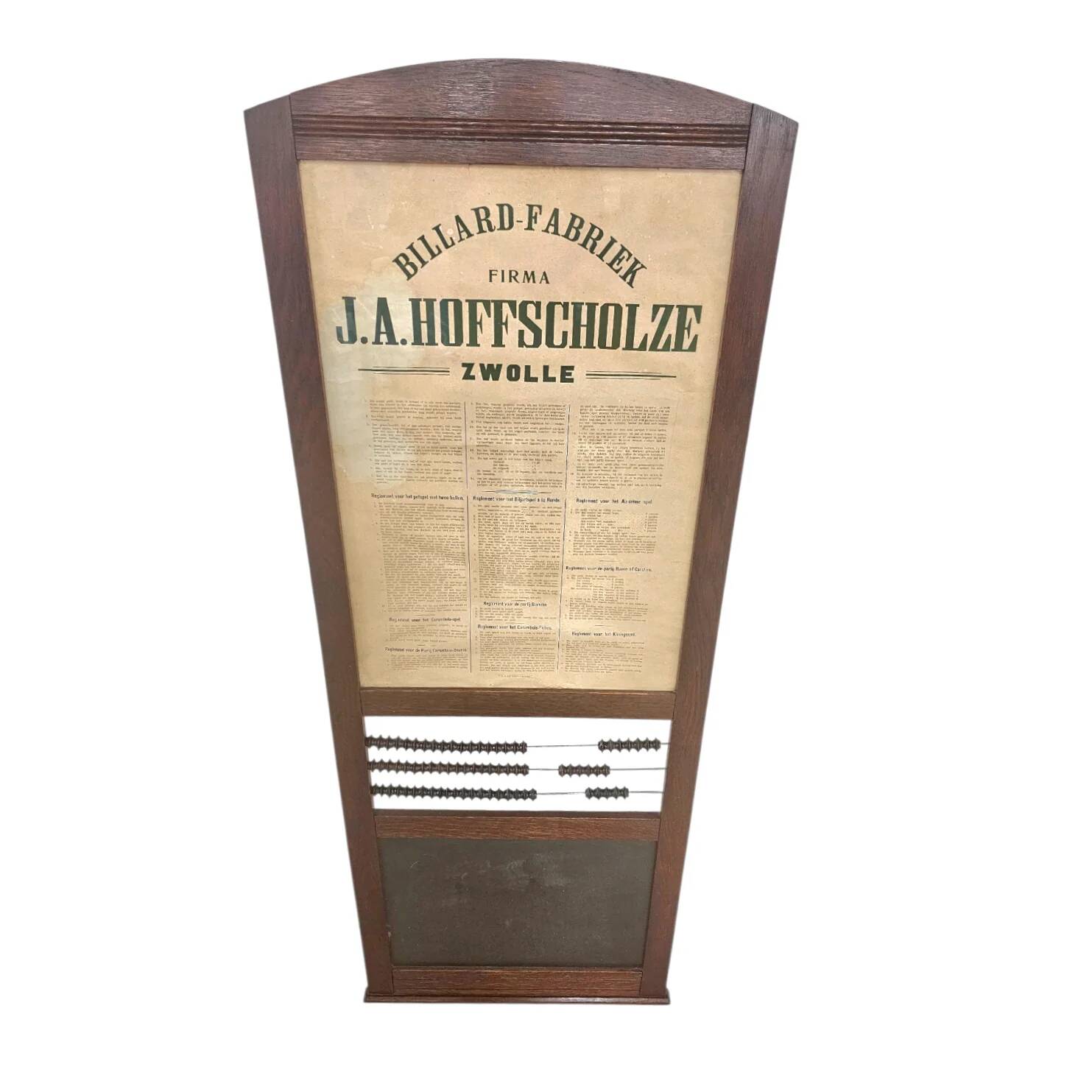 Wall billiards scoreboard by J.A. Hoffscholze / Zwolle / Billard Fabriek / 1960s