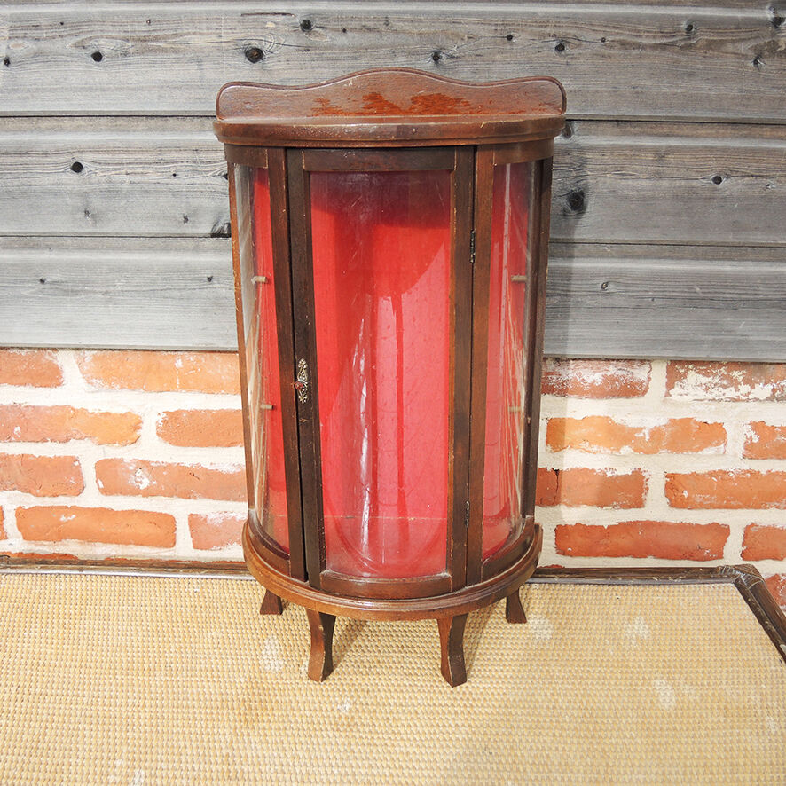 Old small rounded display case to place or hang.