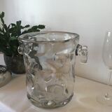 Crystal champagne bucket. Crystal of French Island.  Design and modern.  1960s