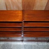 Antique pair of legal bookcases by William Baker Co in hardwood, satin and walnut.