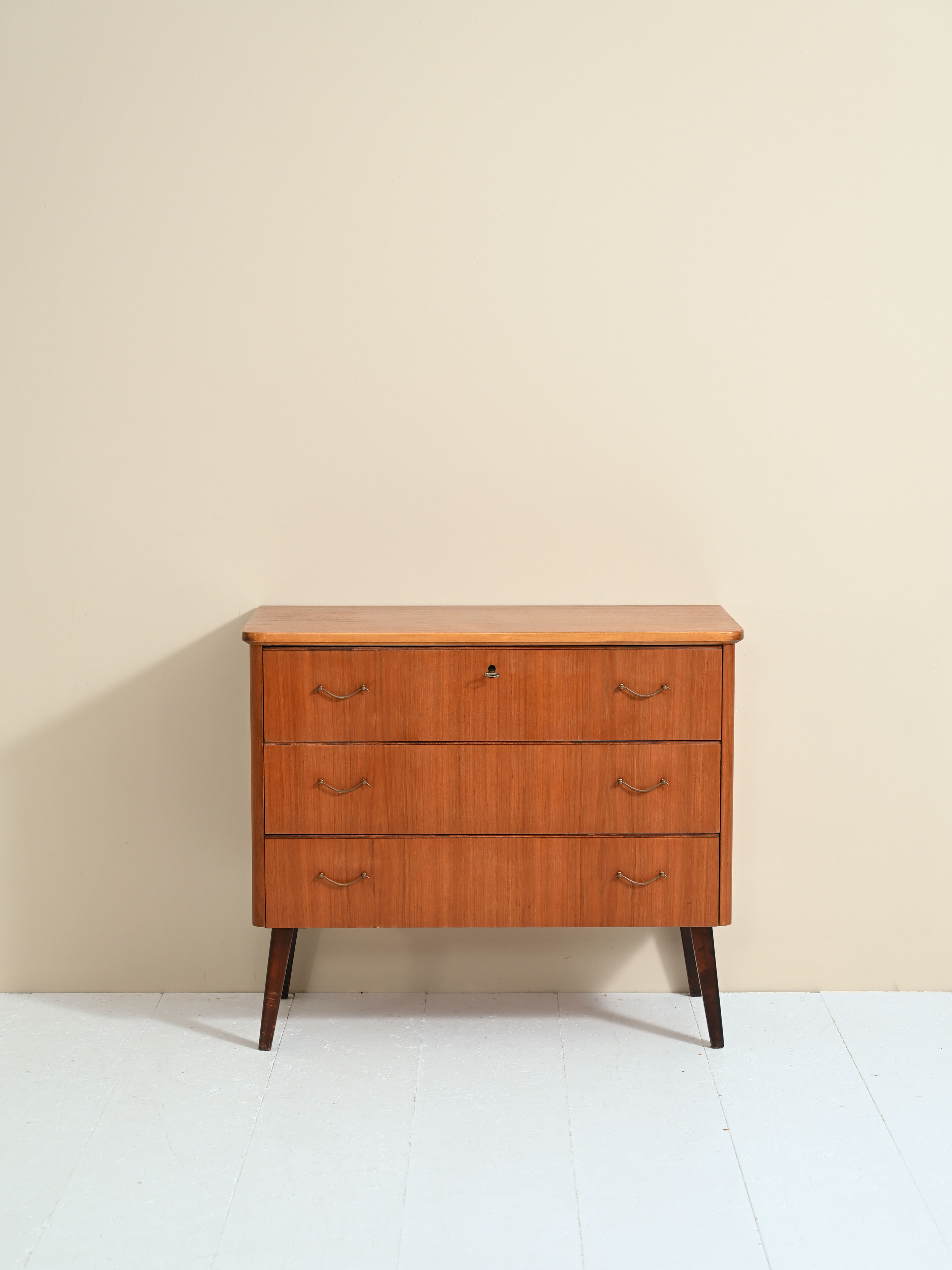 Vintage chest of drawers with metal handles