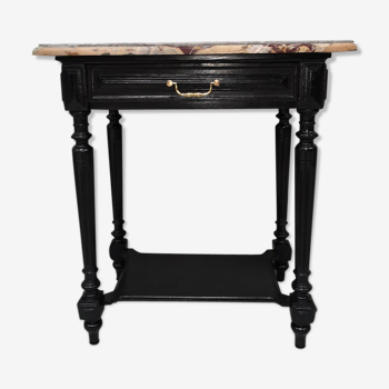 Console d'applique laqué noir sur chêne marbre de brèche pâté de foie style Napoléon III