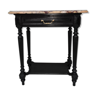 Console d'applique laqué noir sur chêne marbre de brèche pâté de foie style Napoléon III