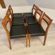 Lot 6 Scandinavian chairs year 60/70 beech and imitation leather