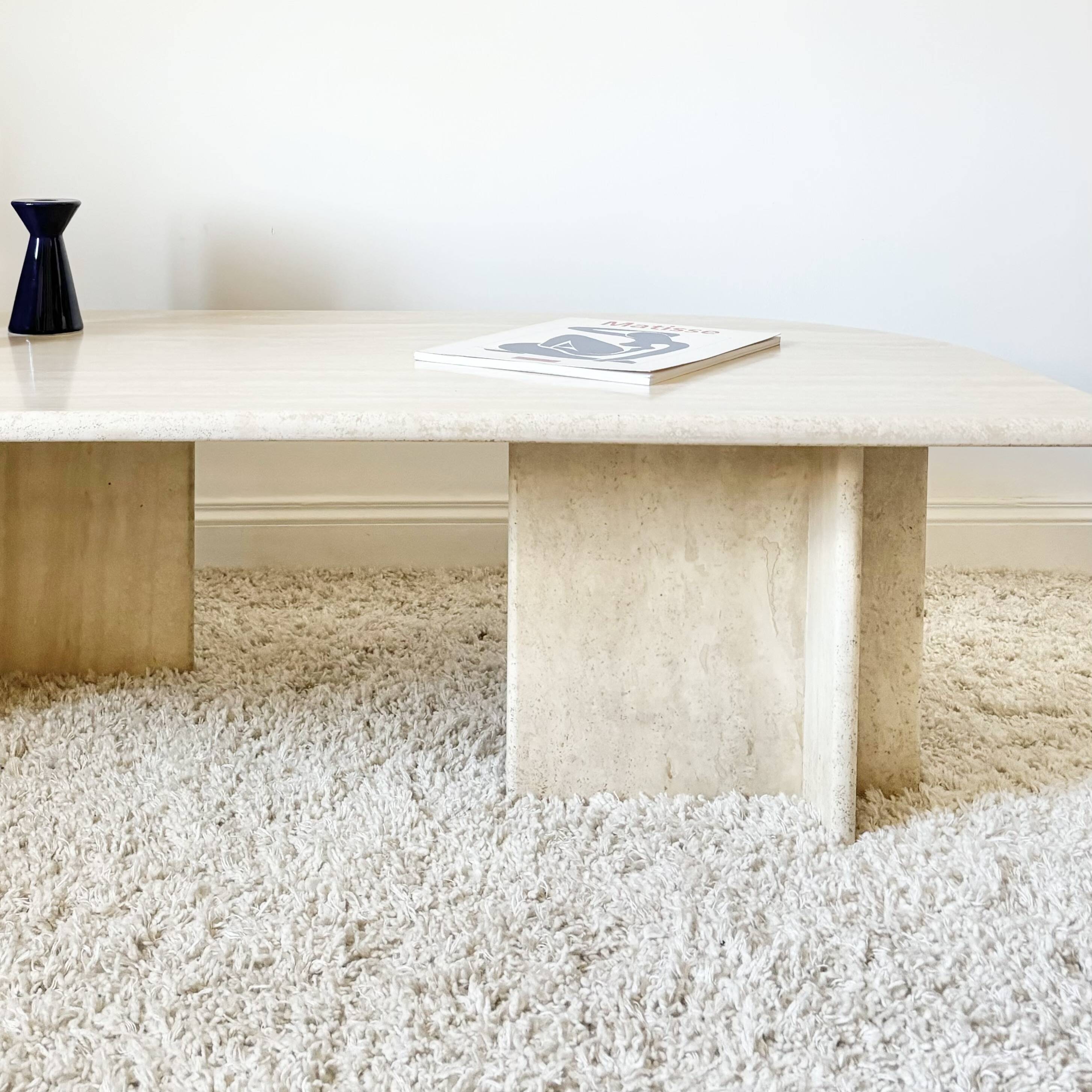 Travertine coffee table (Roche Bobois)
