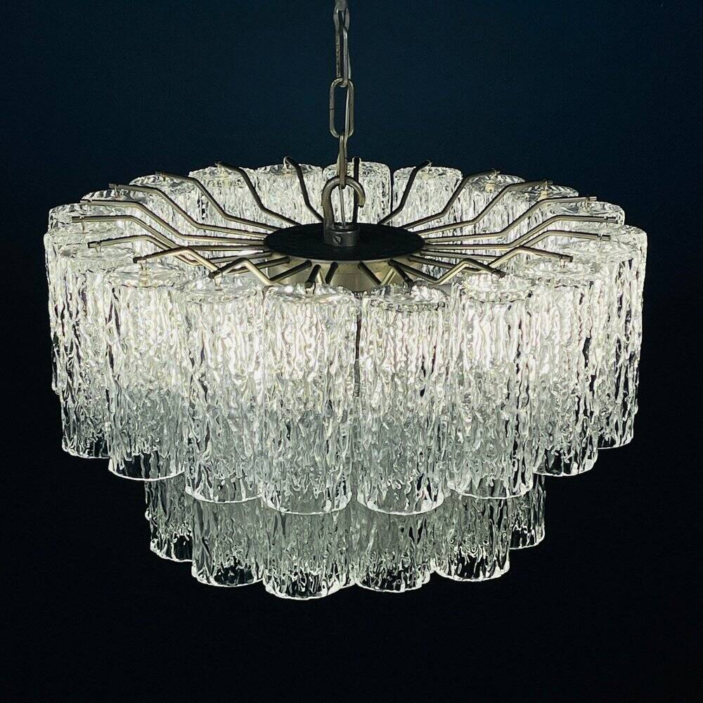 Mid-Century Murano glass chandelier Tronchi by Toni Zuccheri for Venini, Italy, 1960s