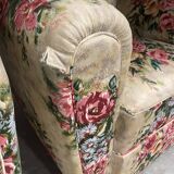 Pair of English vintage flower club armchairs