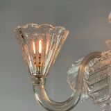 Venetian chandelier in colorless murano glass circa 1940