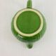 Green earthenware tea set with cabbage pattern, vintage 1970s.