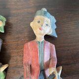 Polychrome wooden statuettes musicians from Asia