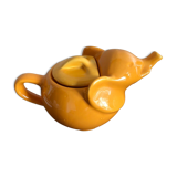 Vintage orange elephant porcelain teapot 1980 France