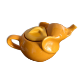 Vintage orange elephant porcelain teapot 1980 France