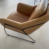 Majestic light brown leather armchair