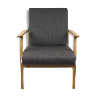 Fauteuil lounge vintage marron, années 1970