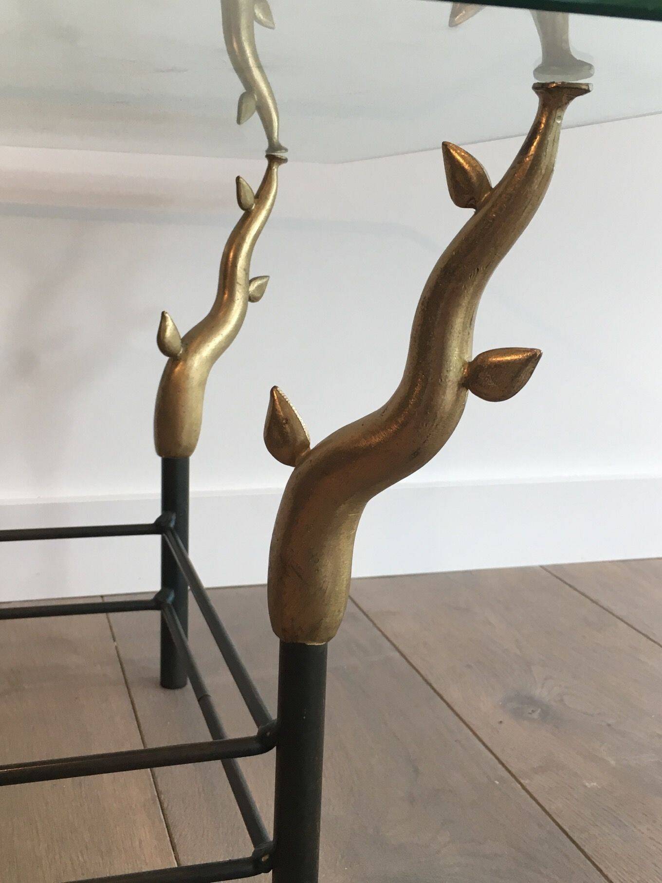 Table basse en fer forgé dans le goût de Willy Daro