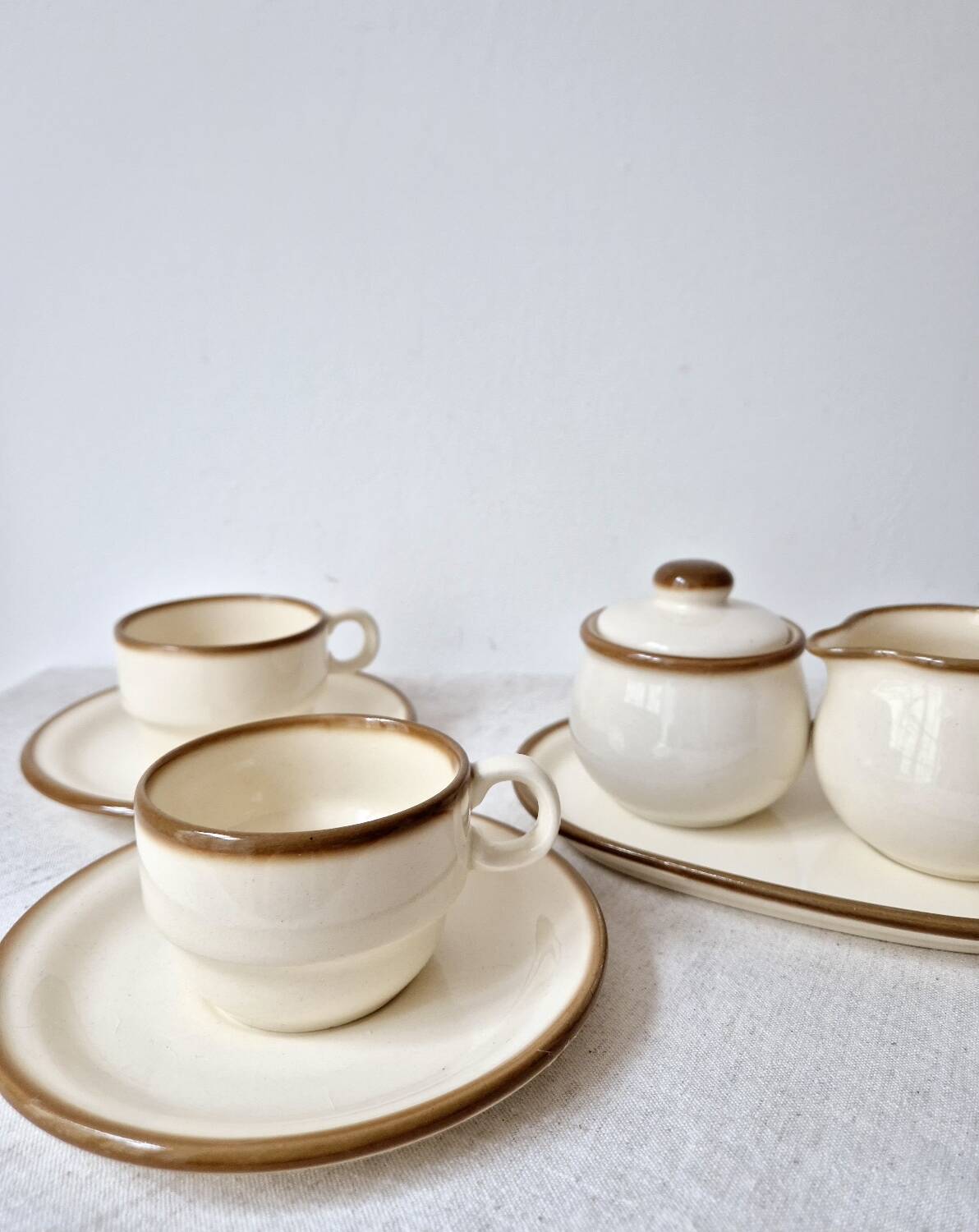 Set of 2 vintage coffee cups, pot and sugar bowl '1970s - Torgau