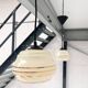 Set of 2 vintage beige round ceiling lamps, 1960s