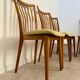Lot of 6 old solid beech chairs, vintage design from the 60s, new fabric