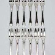 12 dessert forks Christofle Boréal by Luc Lanel, silver-plated metal
