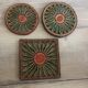 Set of 3 underwear of vintage braided straw dishes