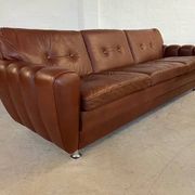 Vintage Danish mid-century Svend Skipper leather club chairs 1970s