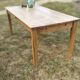 Extendable farmhouse table in solid patinated oak