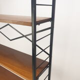 Italian free standing teak shelving unit, 1950