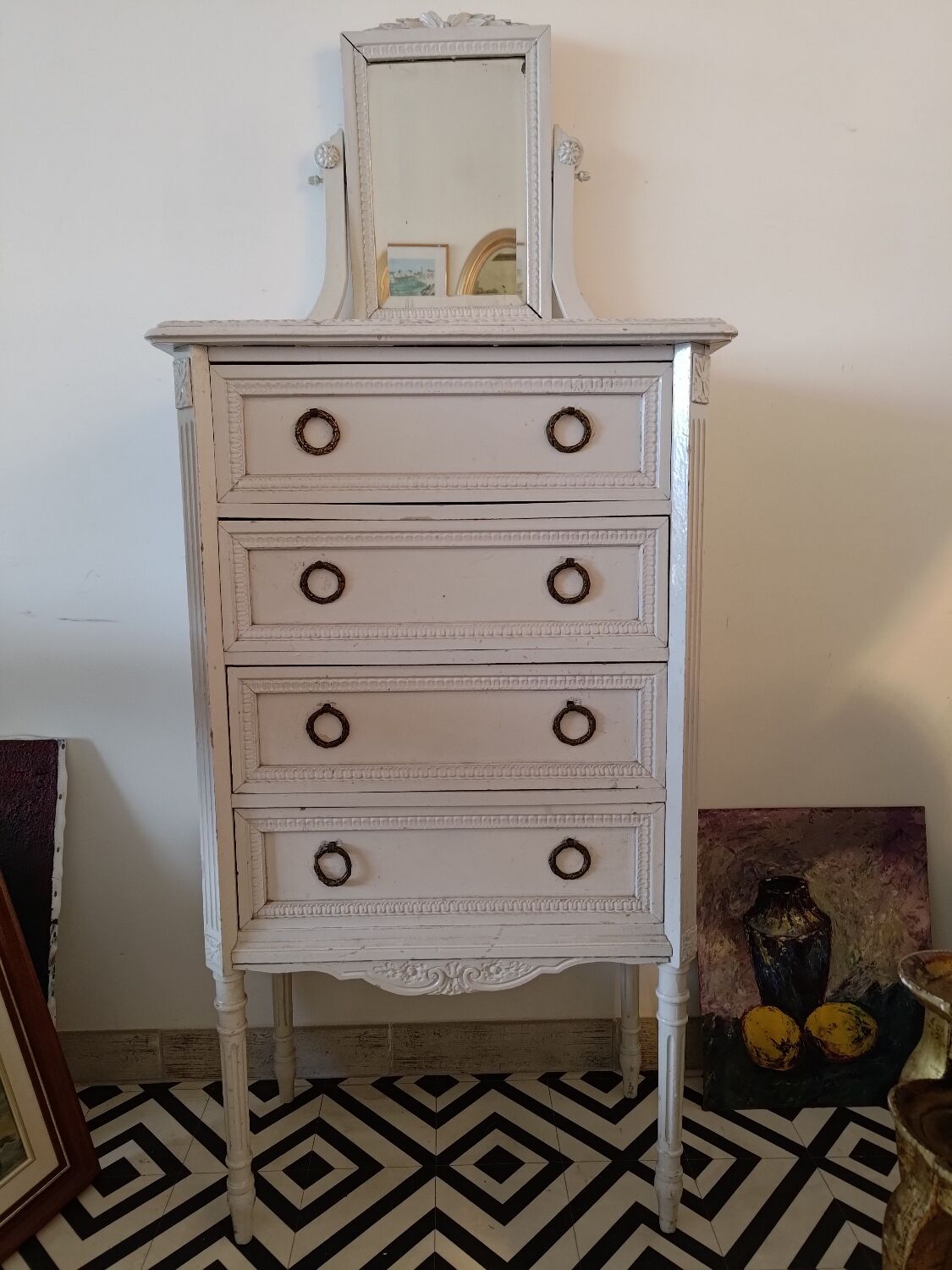 Commode coiffeuse de style Louis xvi