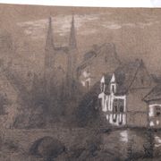 Collage drawings in graphite and white chalk 1872