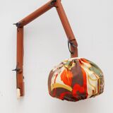 Swing Arm Teak Wall Lamp, 1970s Designed by Uno & Östen Kristiansson for Luxus