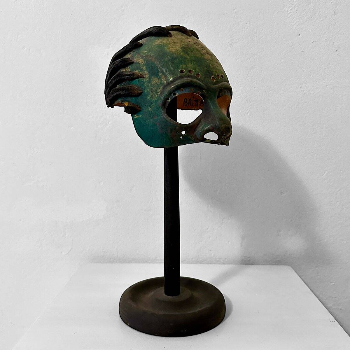 Theater Mask in Treated Leather by Wolfgang Utzt for Theater Play Ragtime, 1992