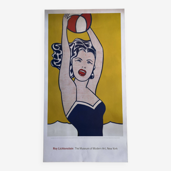Large Roy Lichtenstein Exhibition Poster - Girl with Ball - Museum of Modern Art (MoMA) New Yo