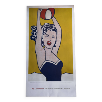 Large Roy Lichtenstein Exhibition Poster - Girl with Ball - Museum of Modern Art (MoMA) New Yo