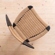 Set of 6 Scandinavian Modern Dining Chairs, Rope Seating and Backrest, 1960