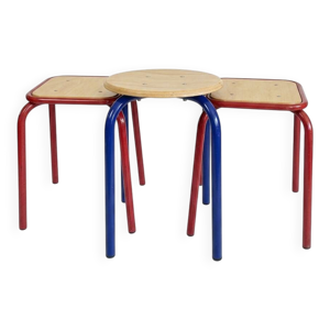 Trio de tabourets vintage - rouges