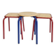 Vintage workshop style stool trio – 2 red & 1 blue