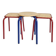 Vintage workshop style stool trio – 2 red & 1 blue