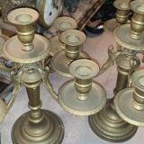 Pair of candlesticks candlesticks candelabres golden brass