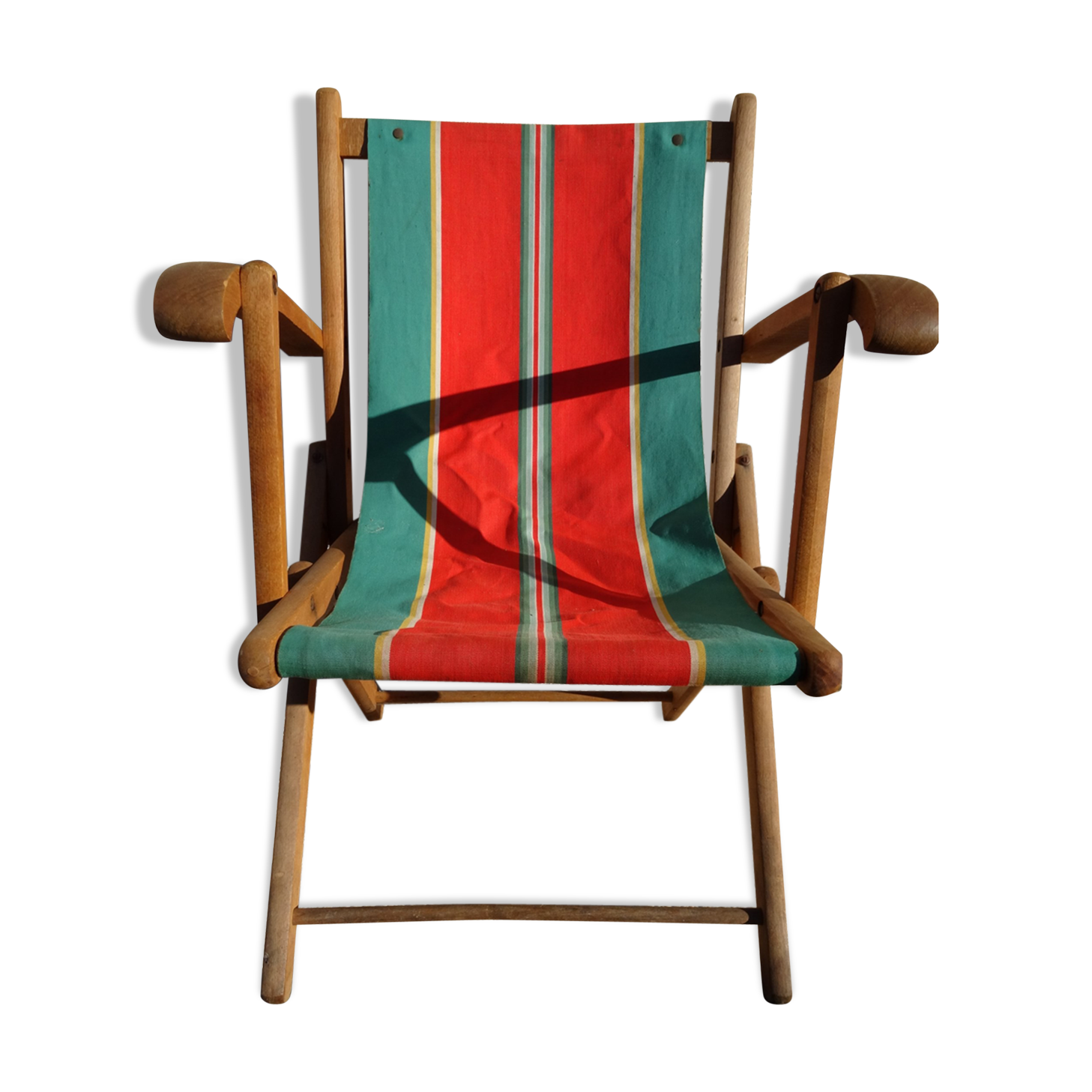 fauteuil pliant toile vintage