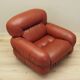 Burgundy armchair, Italian design, 1970s, production: Italy