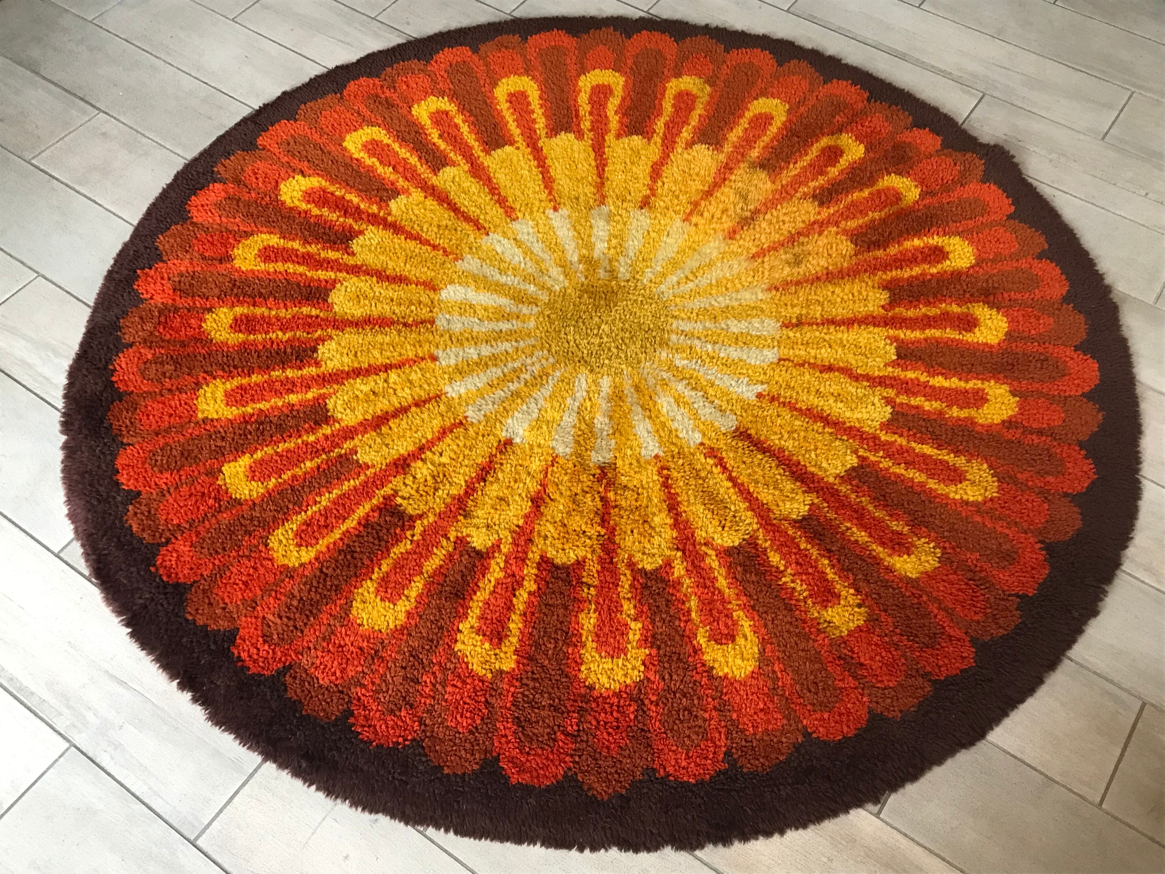 Round carpet desso vintage Annees 70