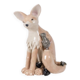 Valérie Courtet. Fennec fox in glazed stoneware. Contemporary work.