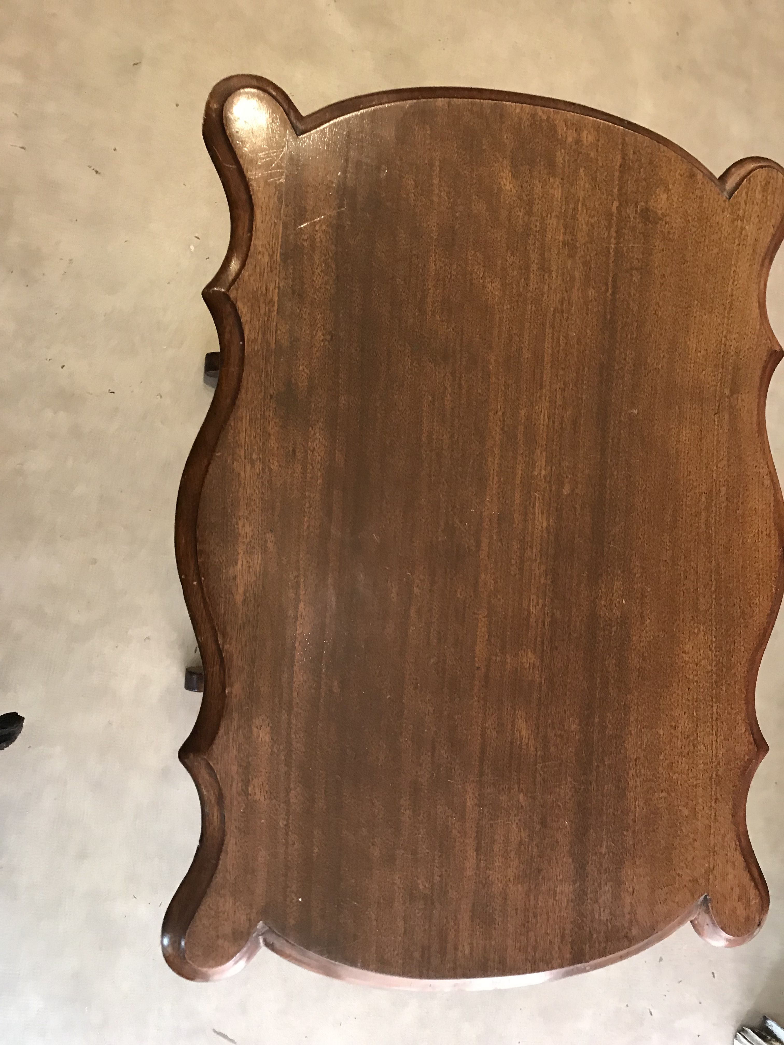 Art nouveau mahogany table with cut-out top
