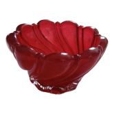 Vide poche cendrier vintage verre souflé rouge