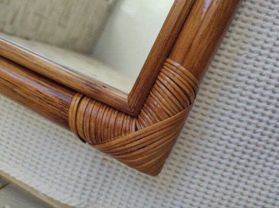 Vintage rattan mirror