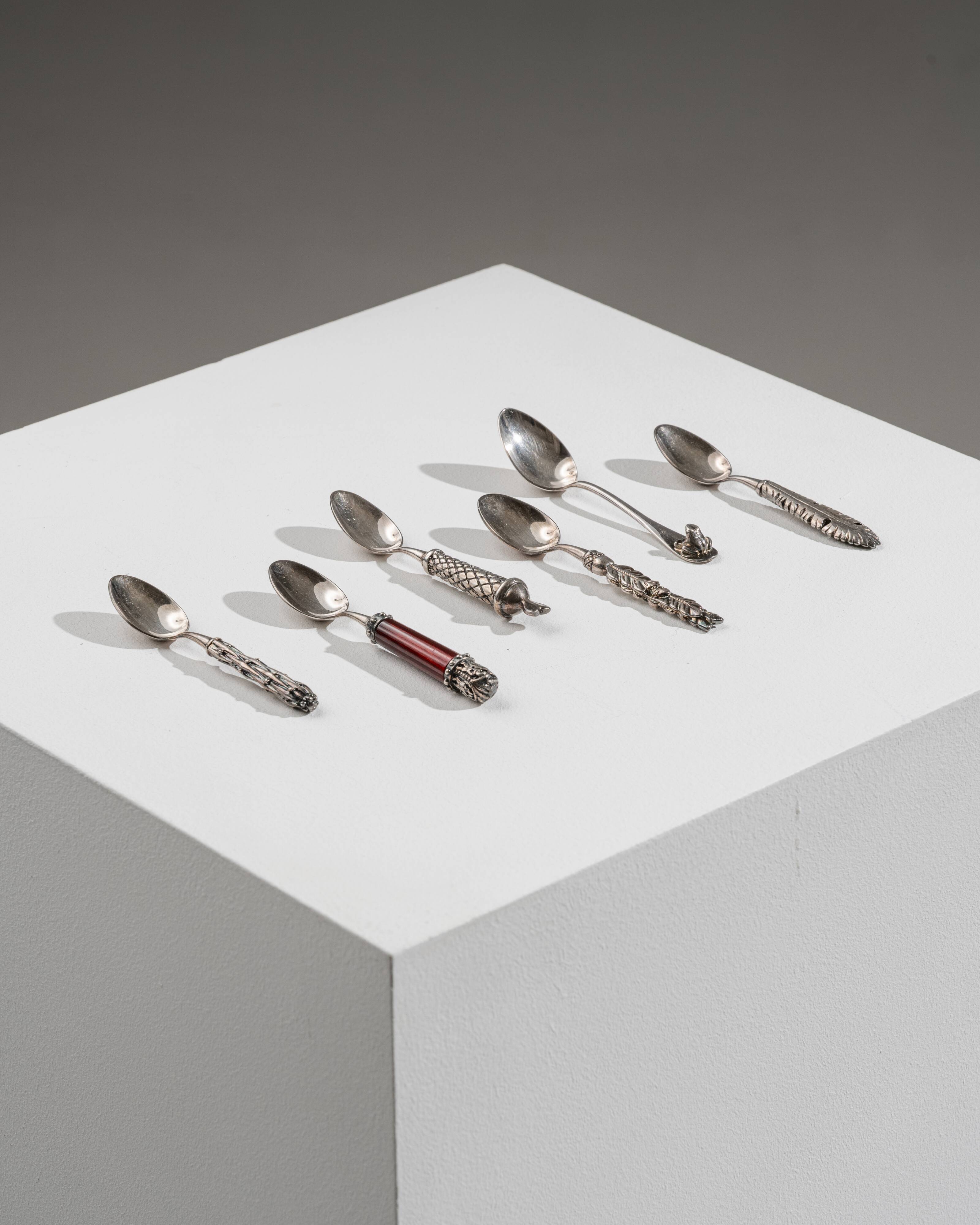 Coffret de 6 petites cuillères, Roux Marquiand, 1990s