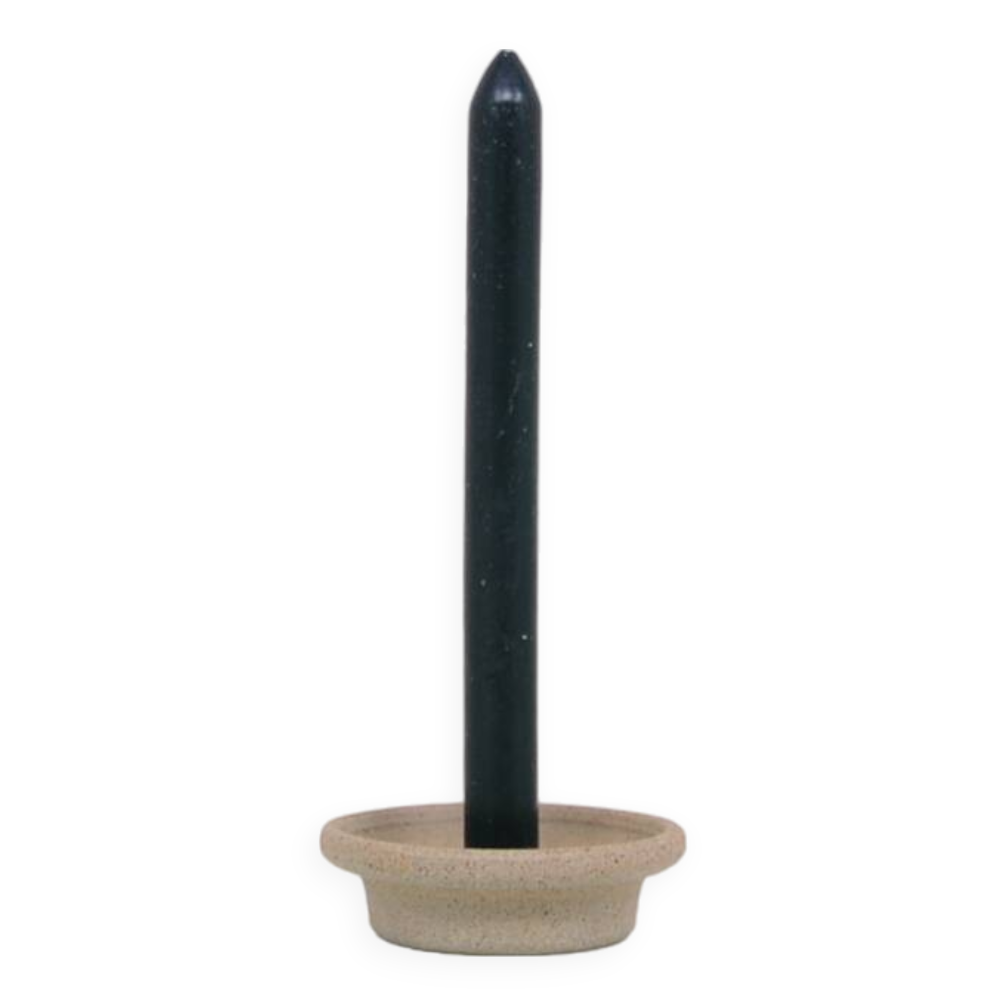 Vintage brown low ceramic candle holder