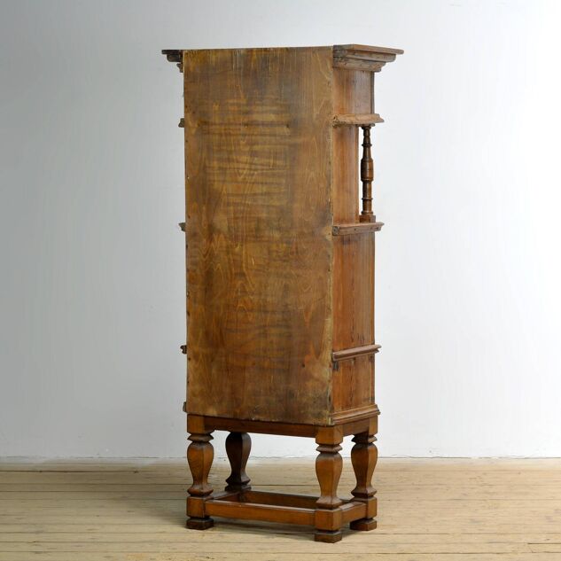 Armoire rustique allemande en pin et chêne, vers 1850